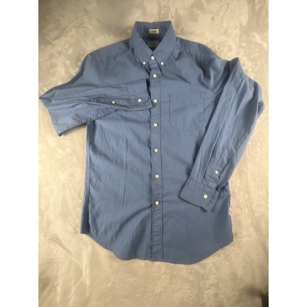 J.Crew Secret Wash Stretch Slim Fit Button Down Shirt Men Small Blue Long Sleeve
